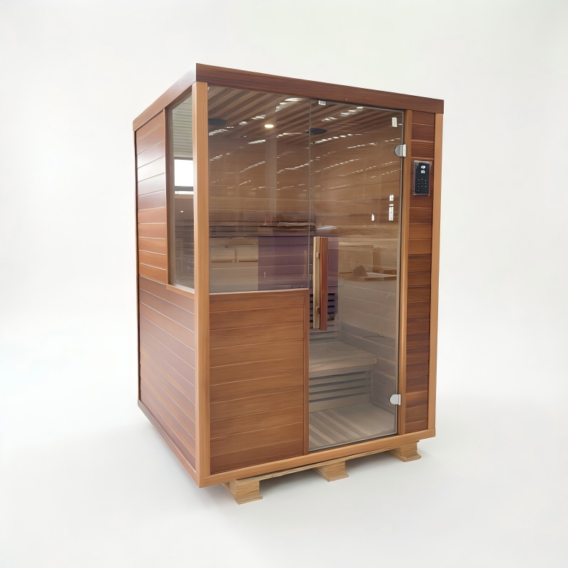 Luxury Outdoor Cube Barrel Sauna Room 2-4 Person Wooden Garden Sauna Cabin - COPY - l9cs9t