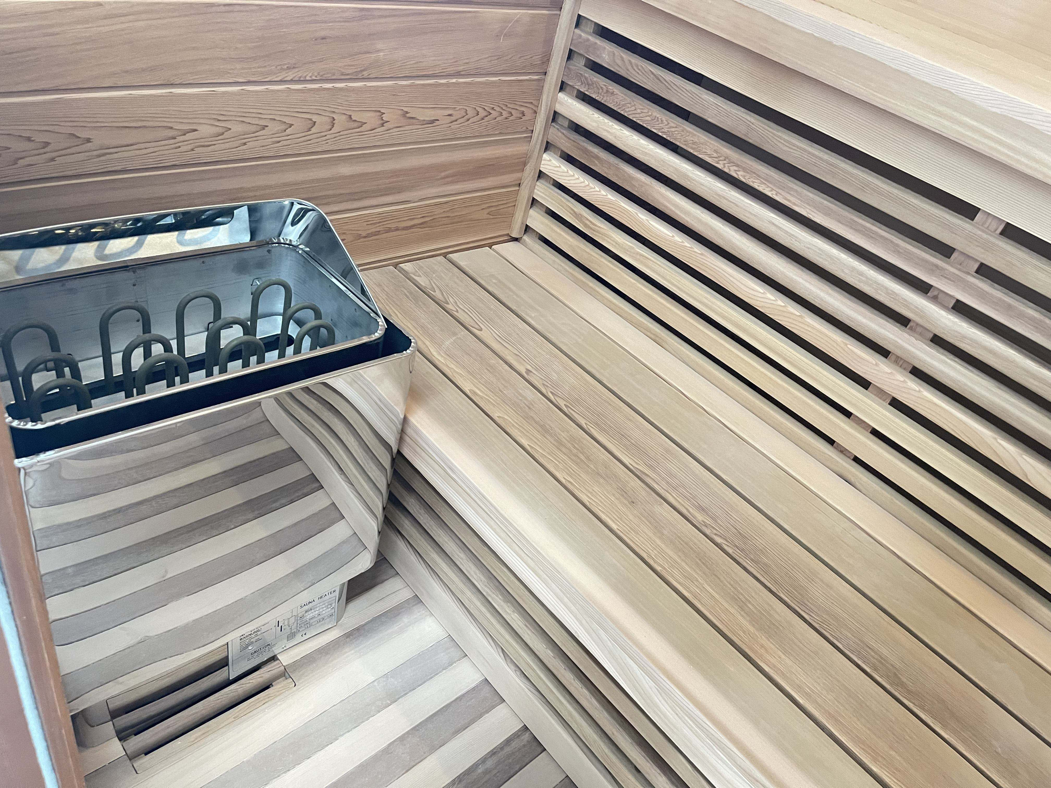Luxury Outdoor Cube Barrel Sauna Room 2-4 Person Wooden Garden Sauna Cabin - COPY - l9cs9t