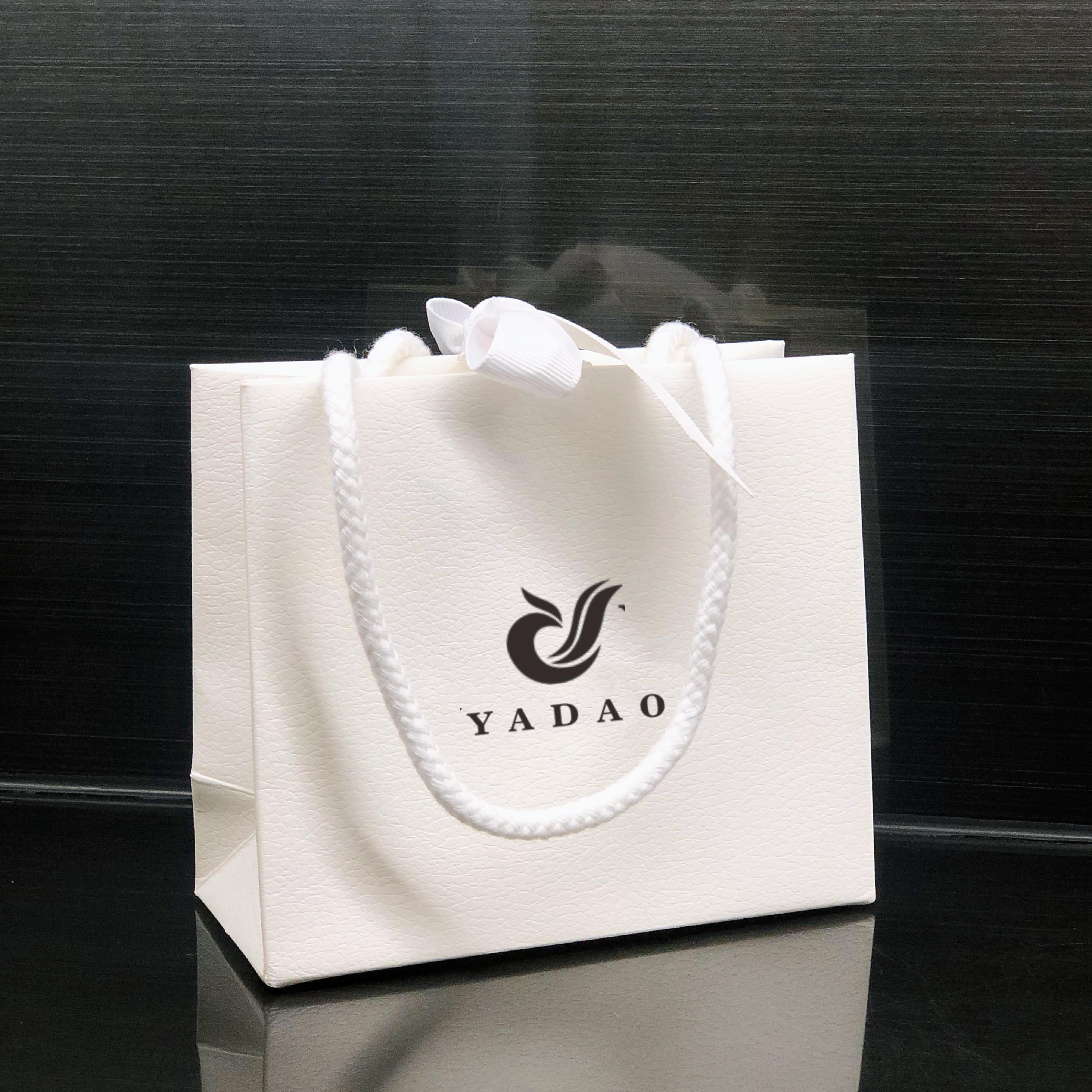 Yadao pakyawan shopping paper bag na may cotton rope at ribbon closure white color gift packaging bag