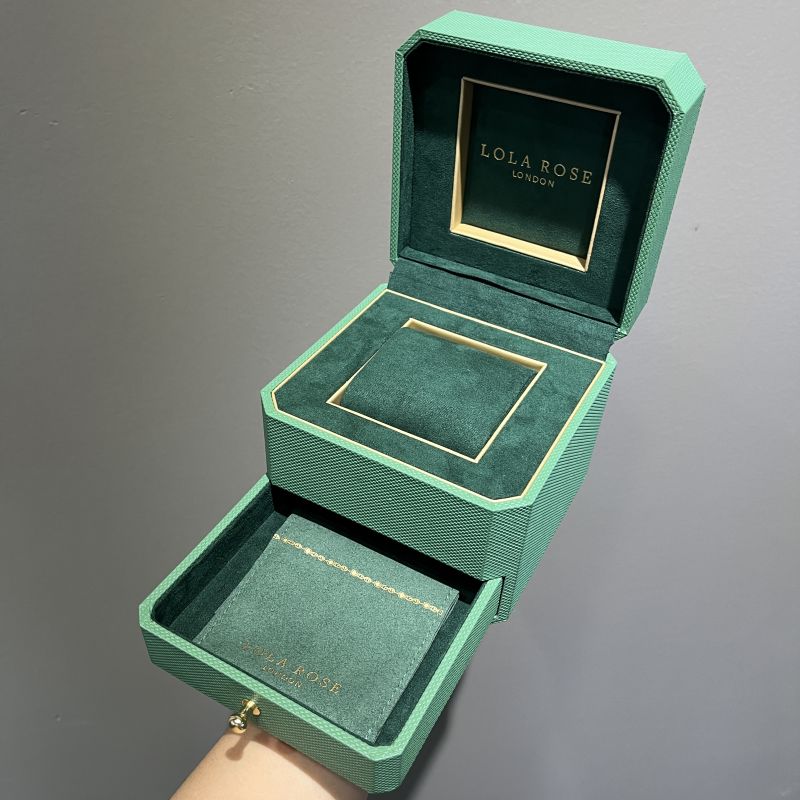 고급스러운 시계 브랜드 더블 서랍 다기능 상자, 보석 포장용 플랩 파우치 포함 크리스마스 선물 상자