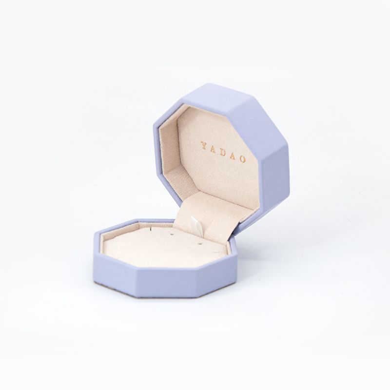 Newly designed purple color octagonal earrings stud pendant boutique jewelry store packaging box