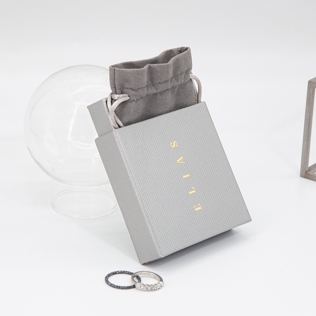 jewelry online shop accessory boutique packaging paper box and pouch set any colors custom