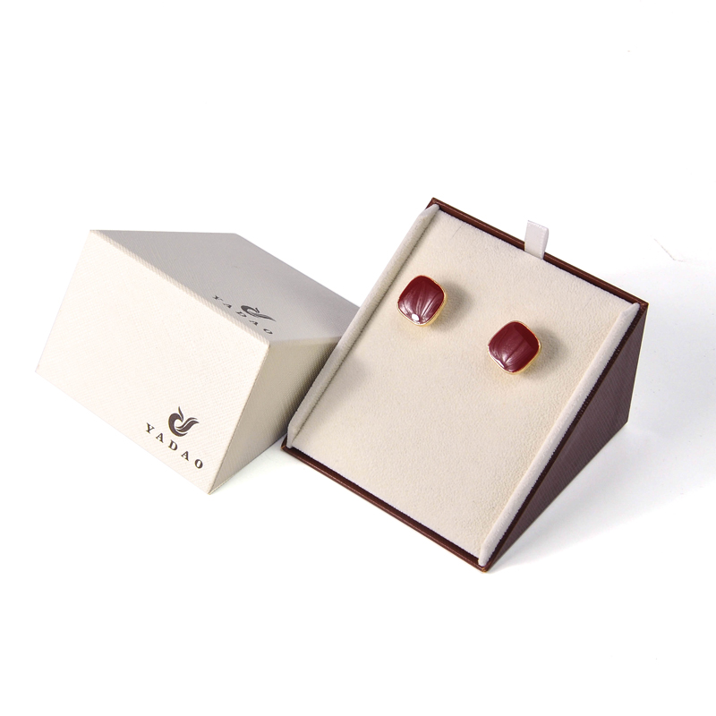 Scatola per orecchini pendenti in carta ruvida magnetica in cartoncino inserto personalizzato per dimensioni del logo per diversi gioielli