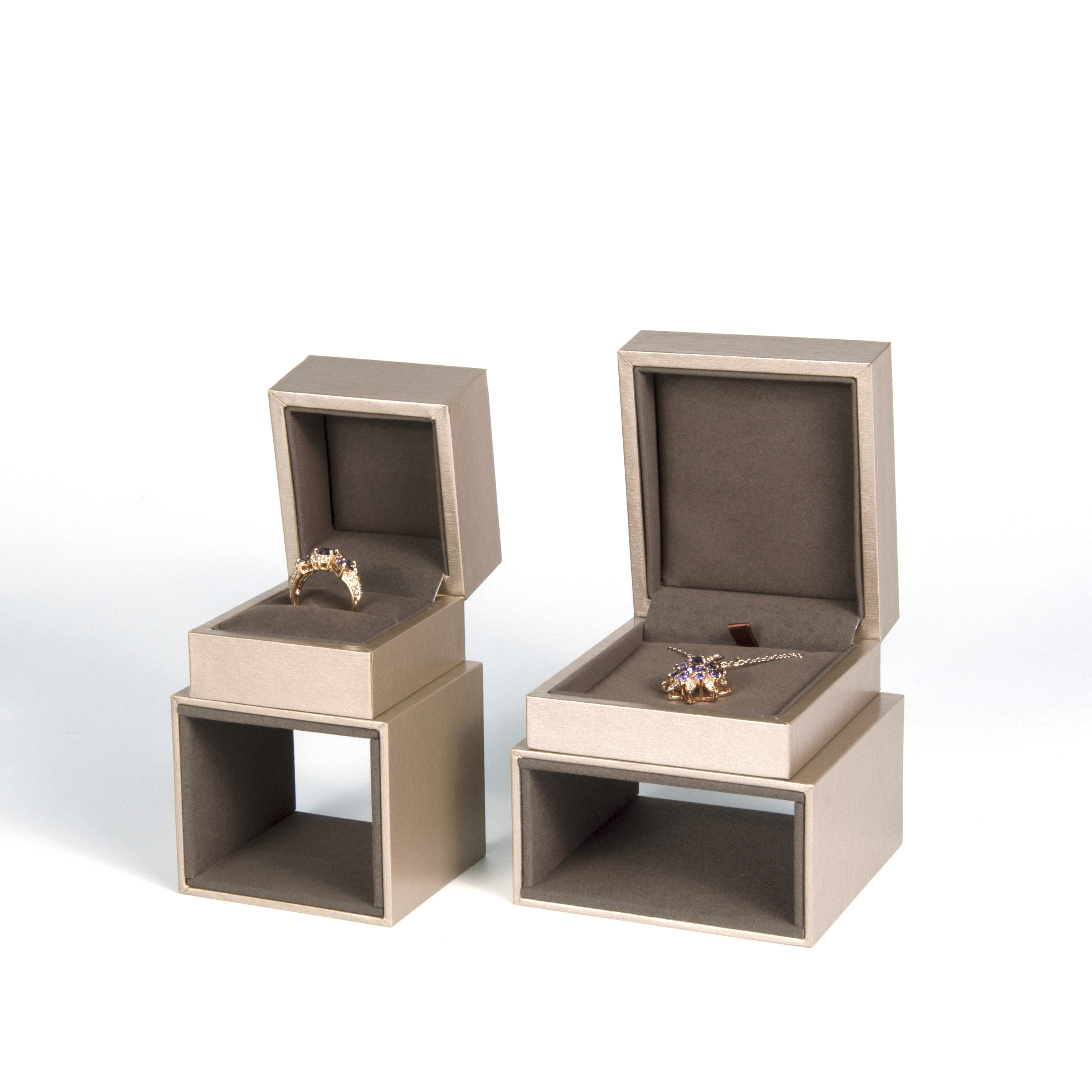 Yadao صندوق قلادة أنيق صندوق خاتم مجوهرات شعبية تغليف الخشب شعار مطبوع مخصص