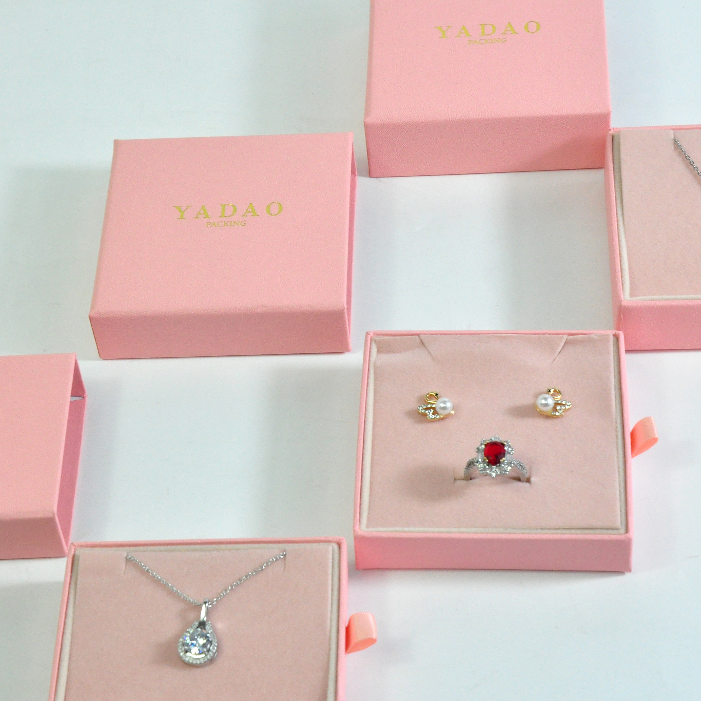 صندوق درج ورقي وردي ساكورا مخصص مع حقيبة داخلية مخصصة أو إسفنجة