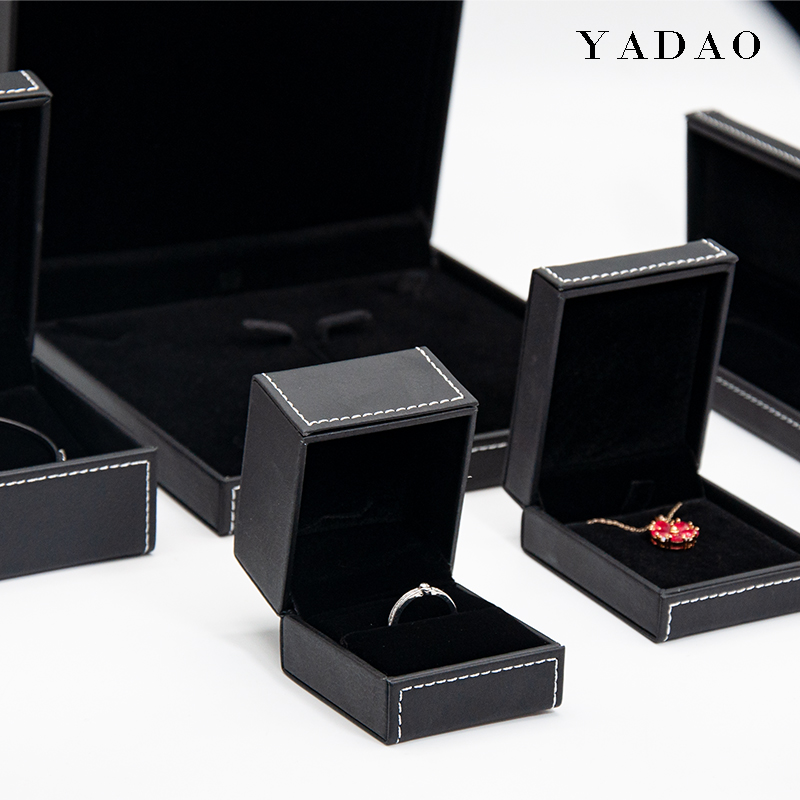 Custom factory wholesale leather black jewelry box