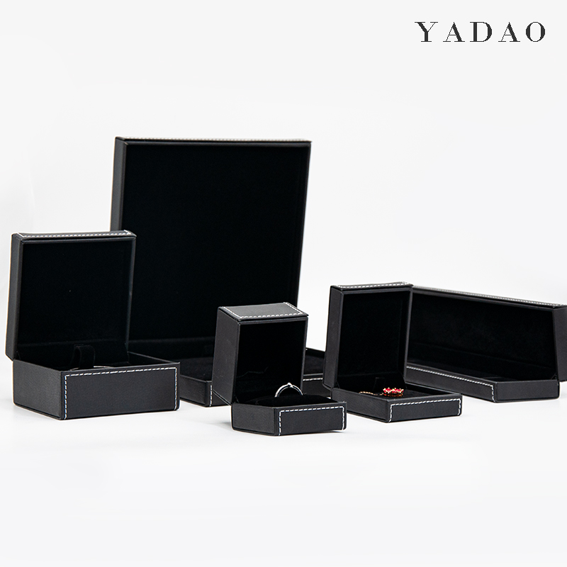 Custom factory wholesale leather black jewelry box
