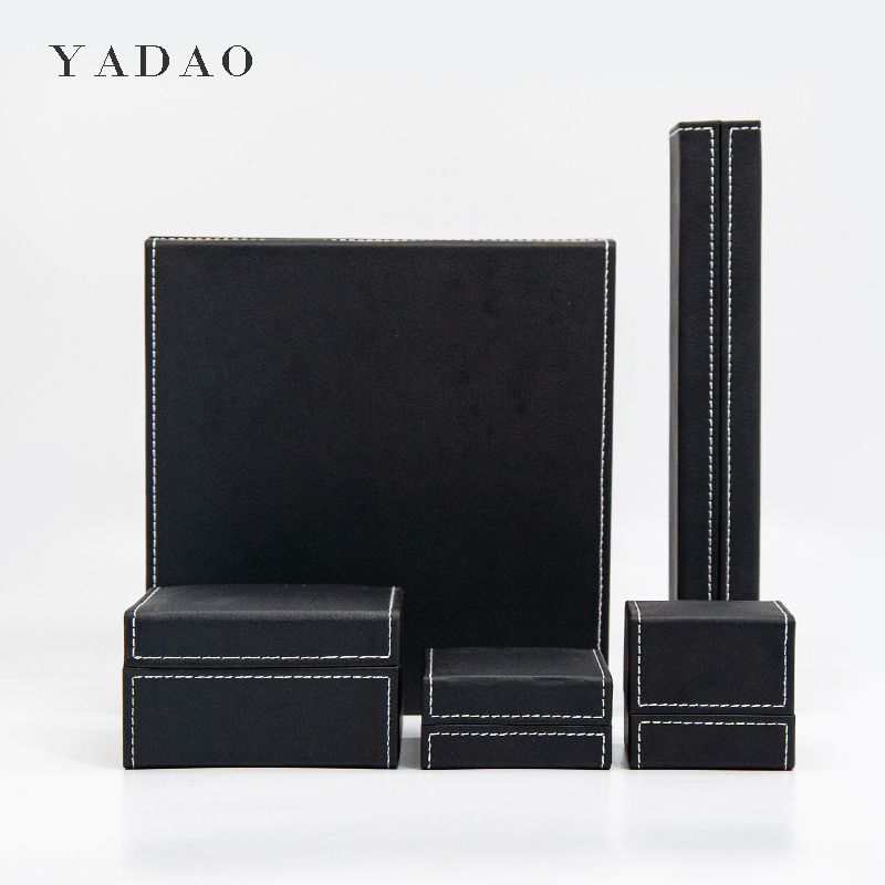 Custom factory wholesale leather black jewelry box