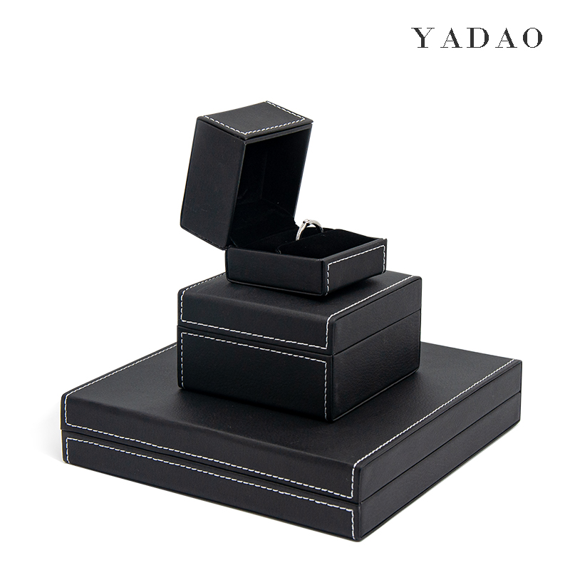 Custom factory wholesale leather black jewelry box