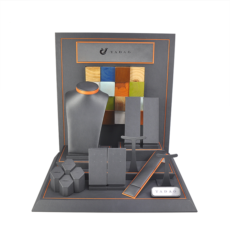 Factory Direct Sales Leather Jewelry Display Ring Earrings Necklace Stand for Jewelry Shop