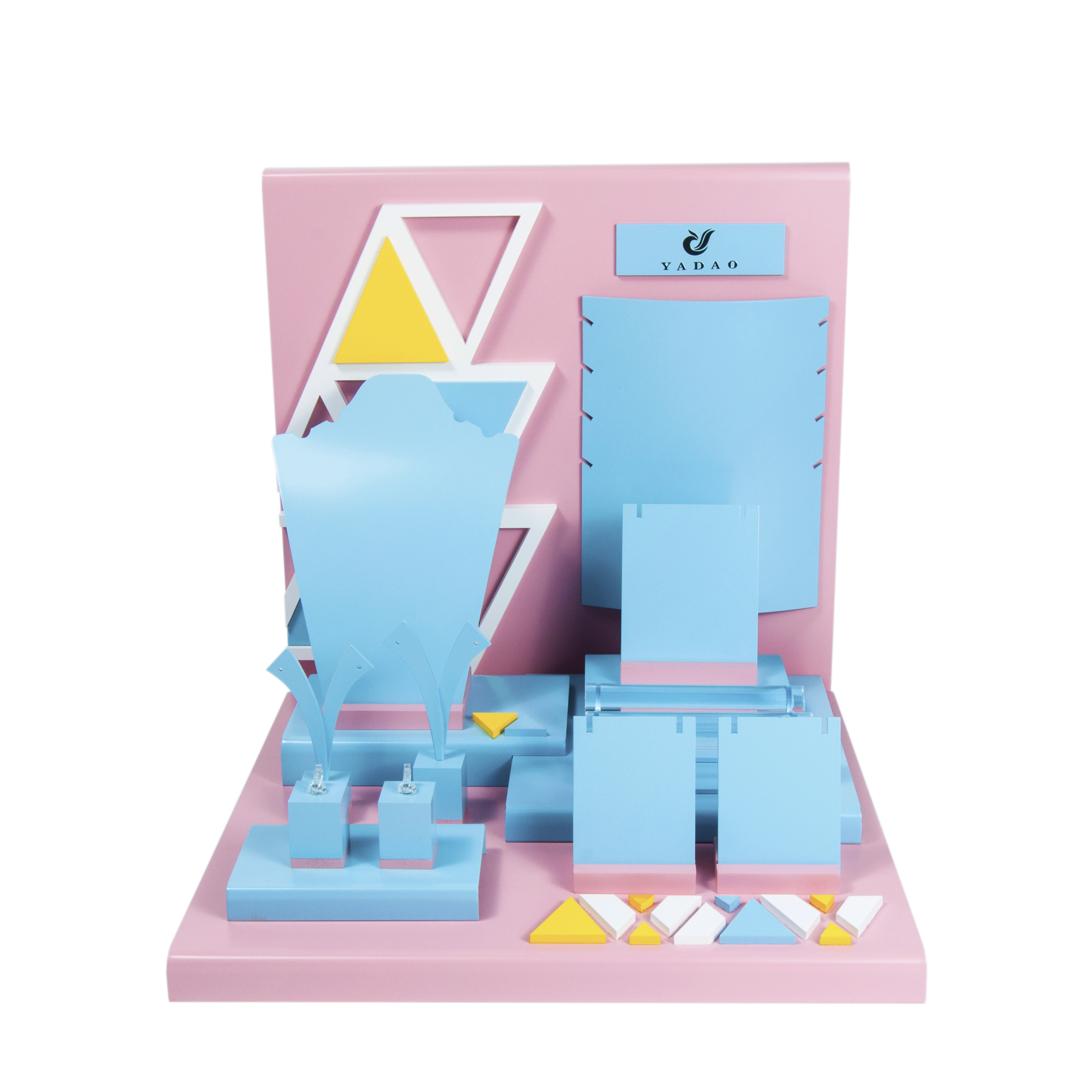 Grosir Set Display Perhiasan Akrilik Display Stand Anting Cincin Kalung Stand untuk Toko