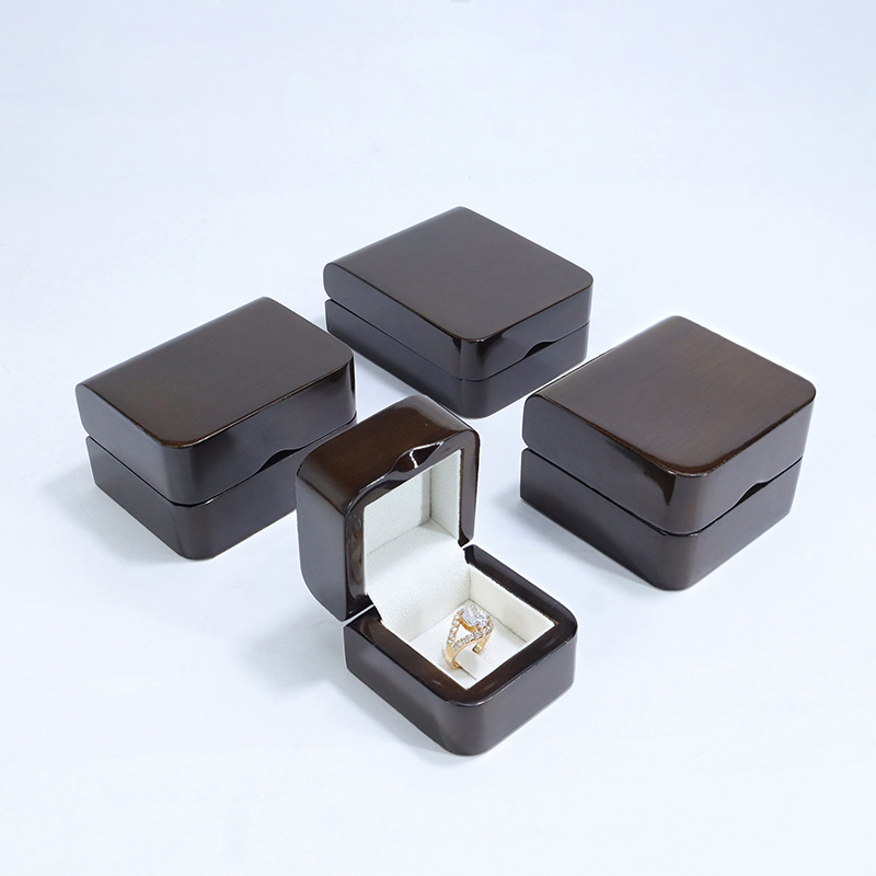 Wholesale Jewelry Box Ring Earrings Necklace Box Wooden Packaging with You Logo for Various Color