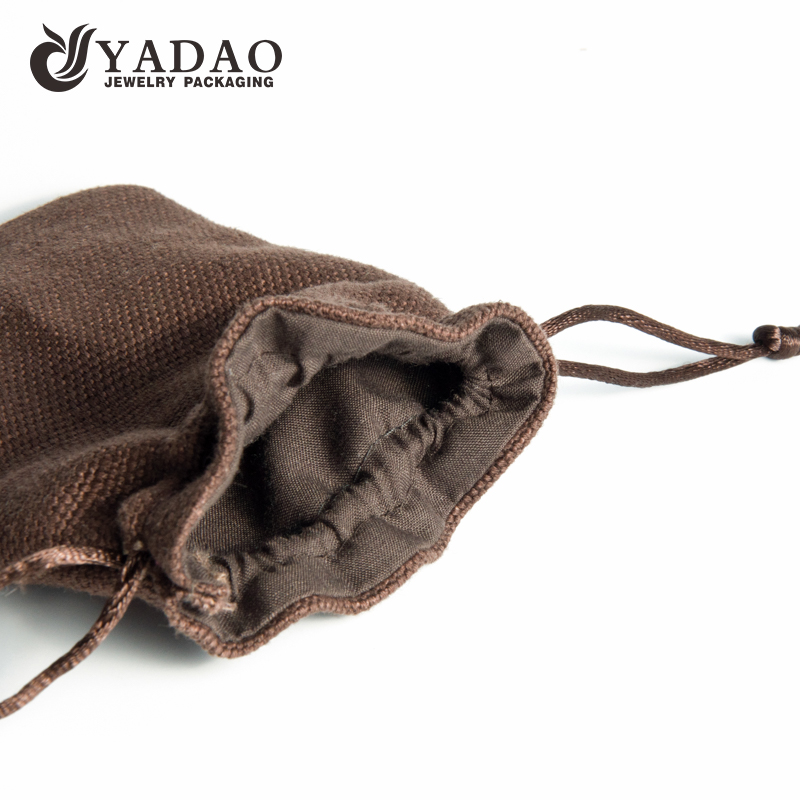 Linen pouch jewelry packaging bag with free customized logo color for jewelry gift packaging