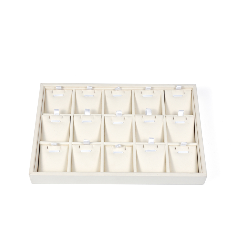 Grosir Perhiasan Tray Cincin Anting Liontin Tray Kulit Suede dengan Logo