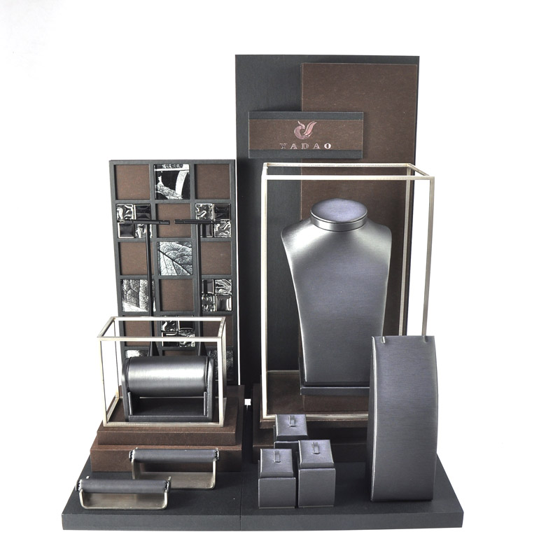 Tampilan Perhiasan Berkualitas Tinggi untuk Toko Kulit Kalung Dada Cincin Gelang Berdiri