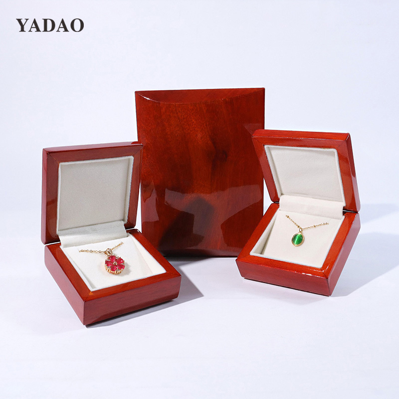 wholesale high quality new design red wooden box jewelry packaging storage box