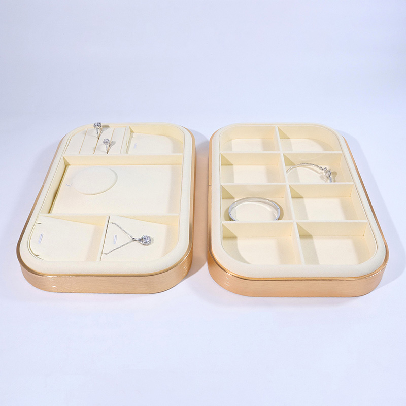 Yadao Smycken Display Metallbricka Showcase Display Halsband Ring Armring Örhängen Hänge Metallbricka