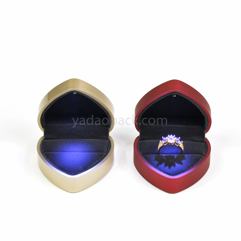 Led Ring Box Heart Jewelry Packaging Custom Jewelry Box Necklace Box with Light