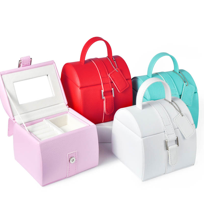 Grosir Kotak Organizer Perhiasan Kotak Kulit Kustom Lapisan Ganda