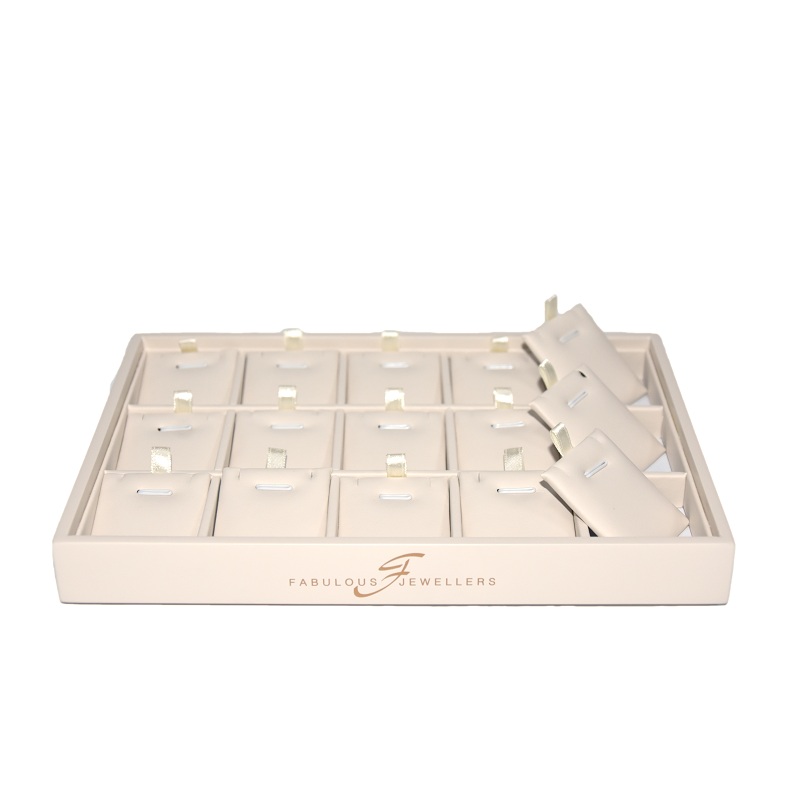 ディスプレイトレイジュエリー Pu レザーネックレスペンダントトレイカスタムサイズ