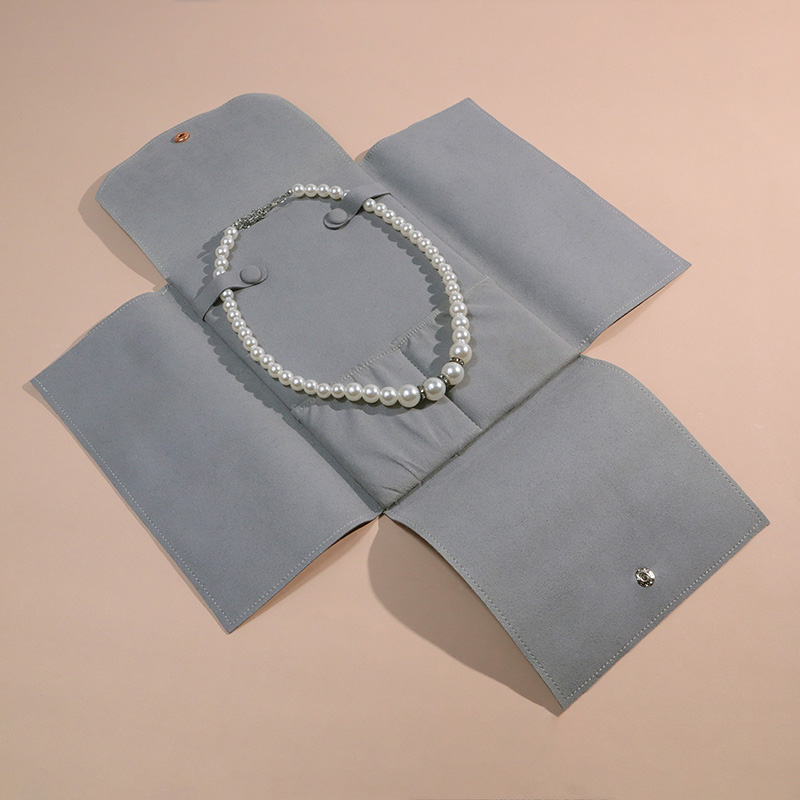 Cor feita sob encomenda do tamanho do saco grande da joia de Microfiber do malote da joia da colar