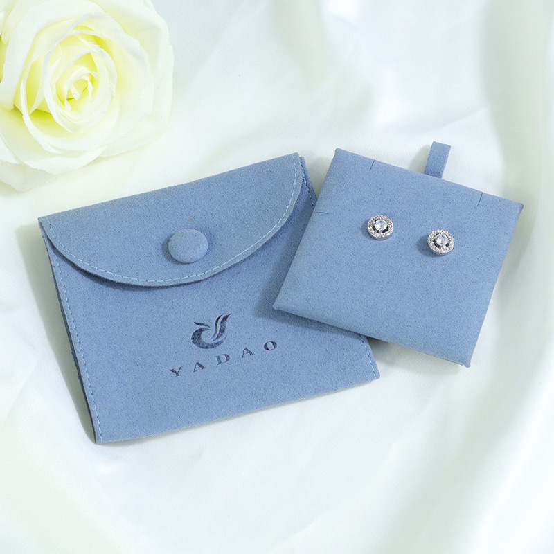 Microfiber Pouch for Jewelry with Insert Pad Custom Color Material Logo