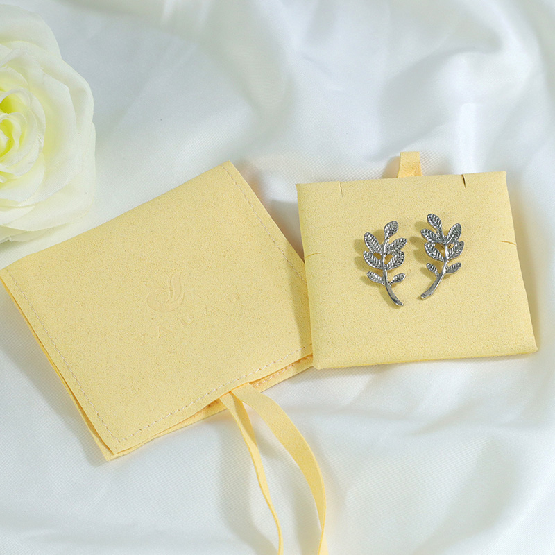 Microfiber Pouch for Jewelry with Insert Pad Custom Color Material Logo