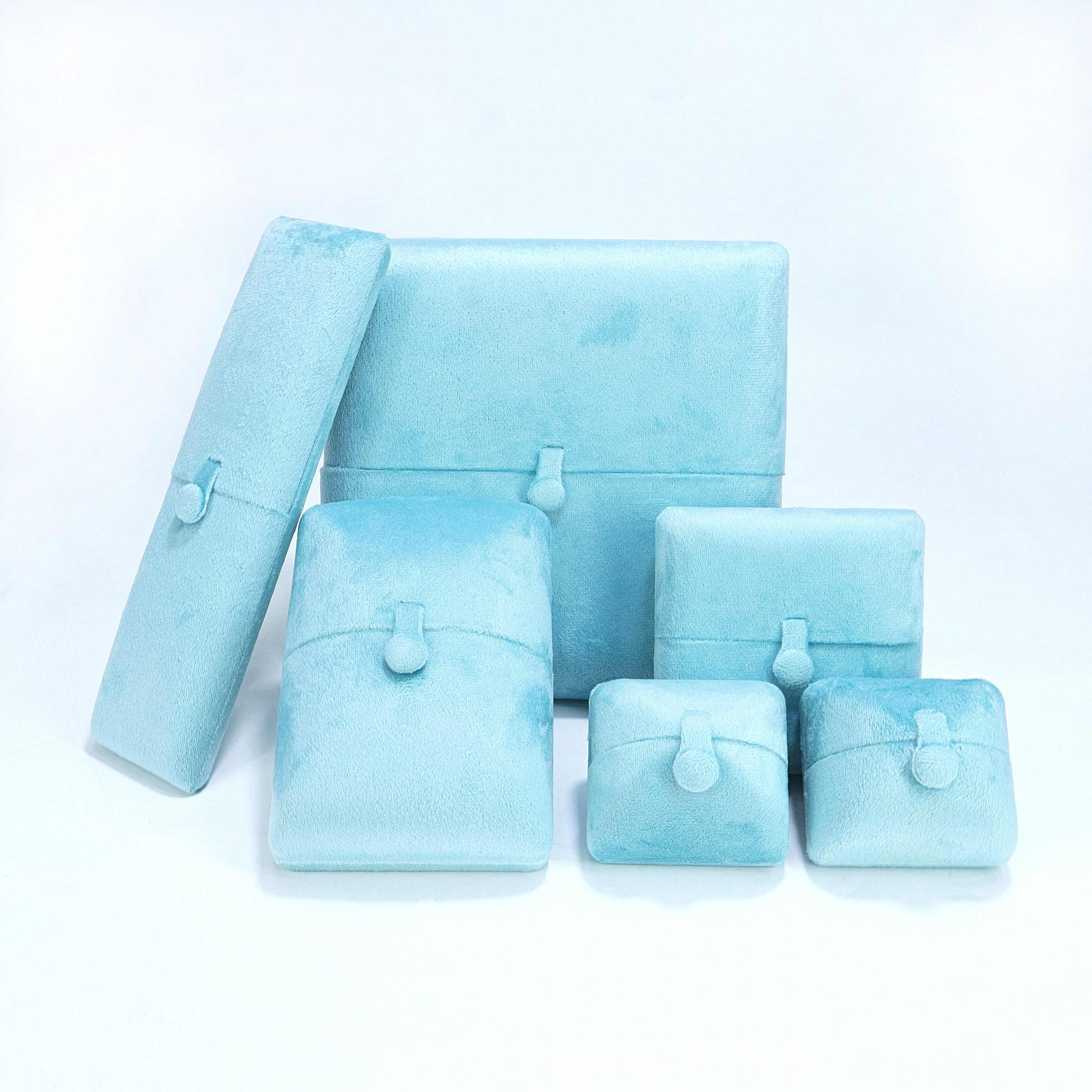 جعبه جواهرات دو درب مخملی جعبه پلاستیکی رنگ مواد سفارشی