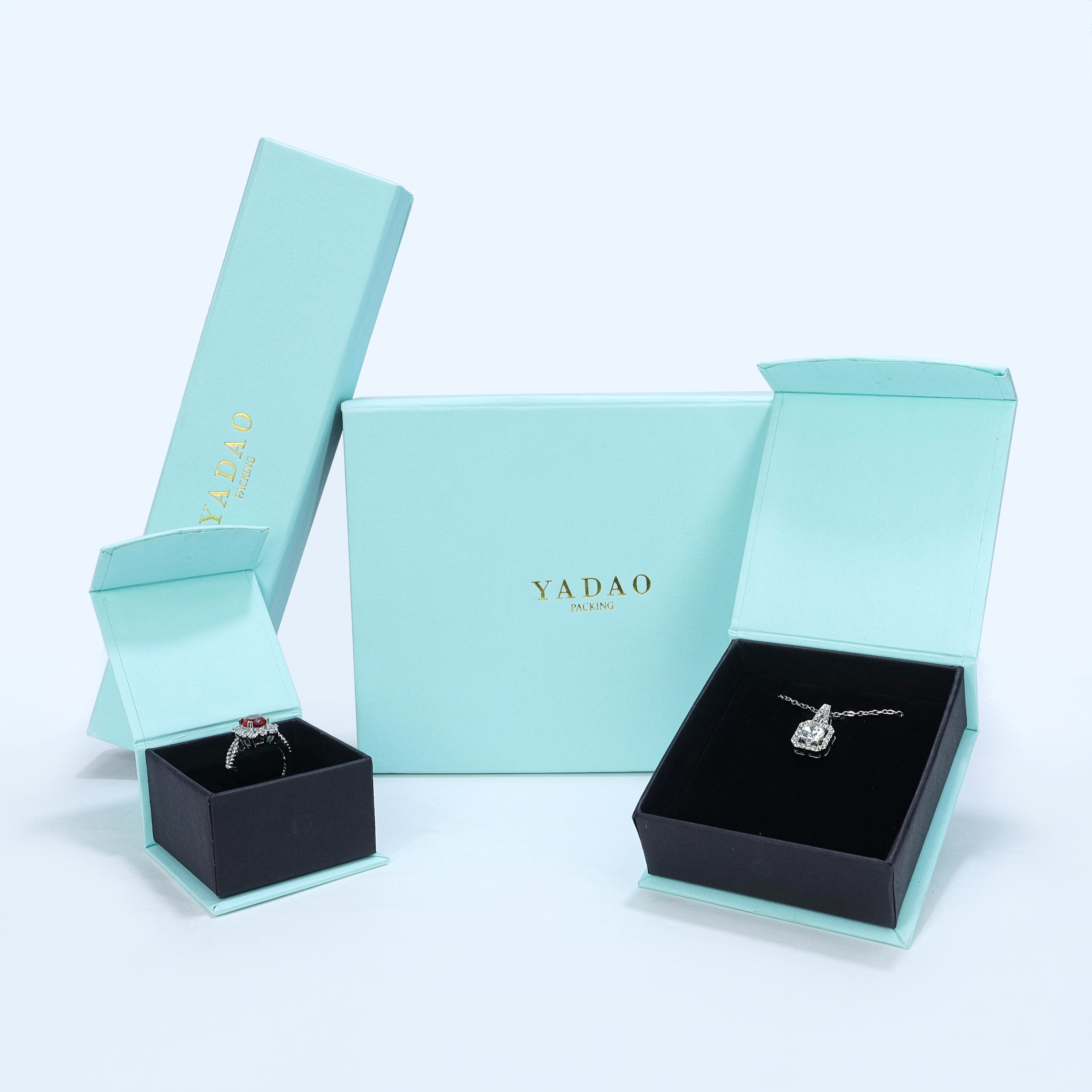 صندوق مجوهرات مخصص صندوق ورقي بغطاء مغناطيسي لسوار أقراط وقلادة