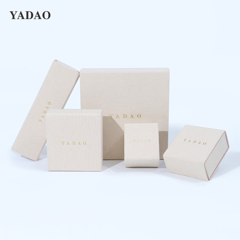 Natural style cotton fabric magnect flap accessory jewellery gift packaging box set any sizes custom logo colors