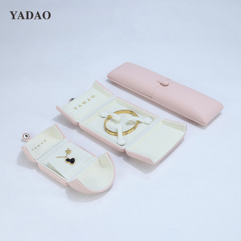 Boîte à bijoux en cuir double rose, jolie boîte à bijoux abordable, fabriquée en chine, coffret cadeau à un ami