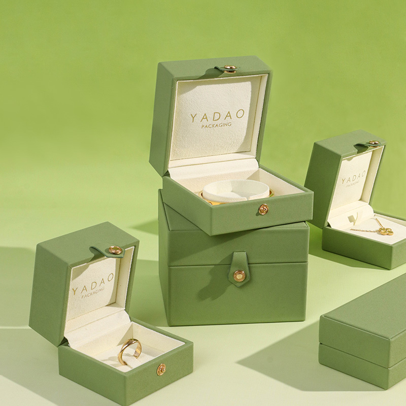 ប្រអប់ធ្វើពីស្បែកពណ៌បៃតងស្រស់ស្អាតនៅនិទាឃរដូវ PU