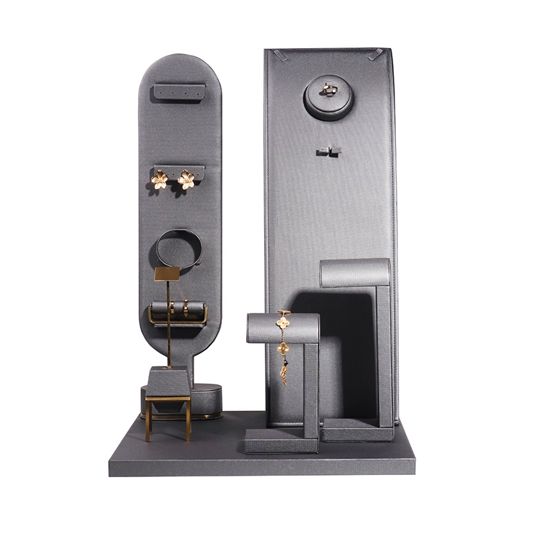 크리에이티브 보석 소품 프리미엄 가죽 귀걸이 목걸이 주최자 창 카운터 디스플레이