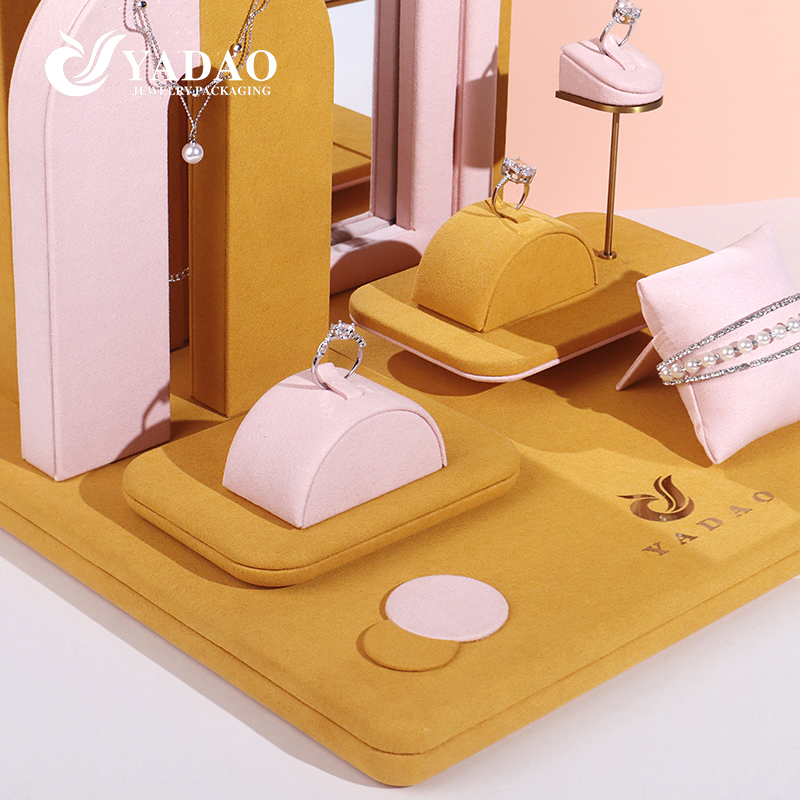 customized colorful microfiber accessory boutique shopping jewelry display props small set