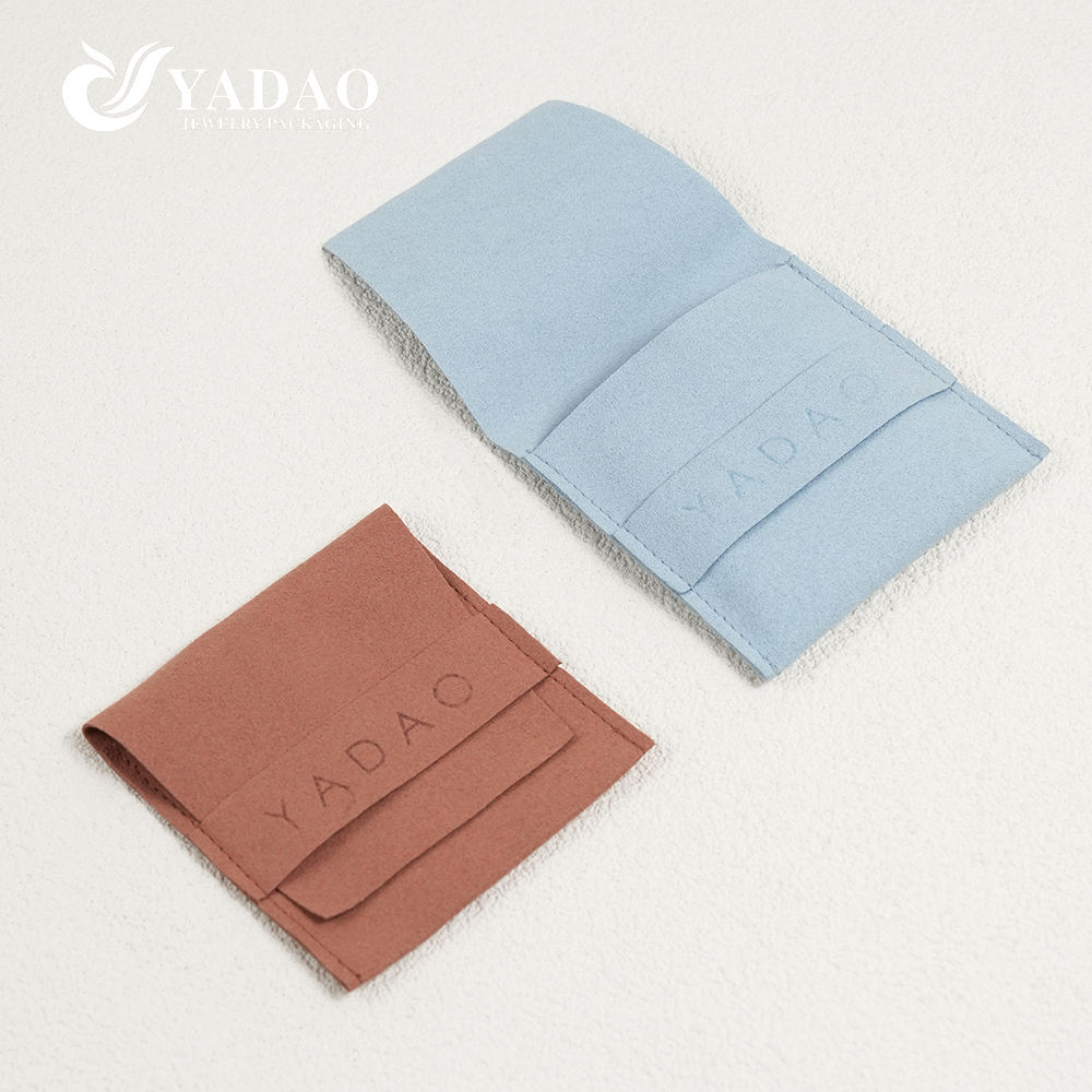 YADAO Luxury Microfiber Jewelry Pouch Embossed logo for Ring Necklace Bracelet Earring Storage Factory Wholesale