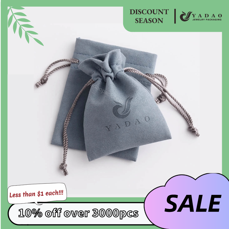 Estuche de cordón gris suave