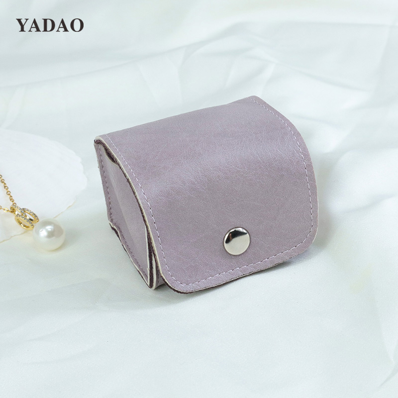 Purple taro pendant pouch in pu leather and microfiber finished