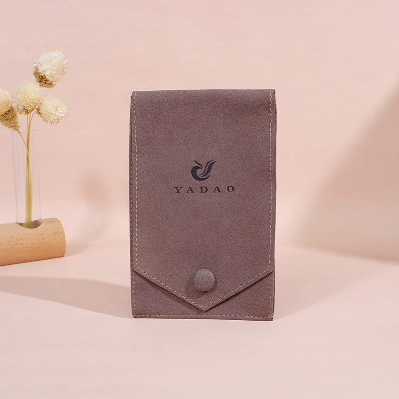 Large Capacity Jewelry and Watch Pouch in Brown Ultra-Fiber Material