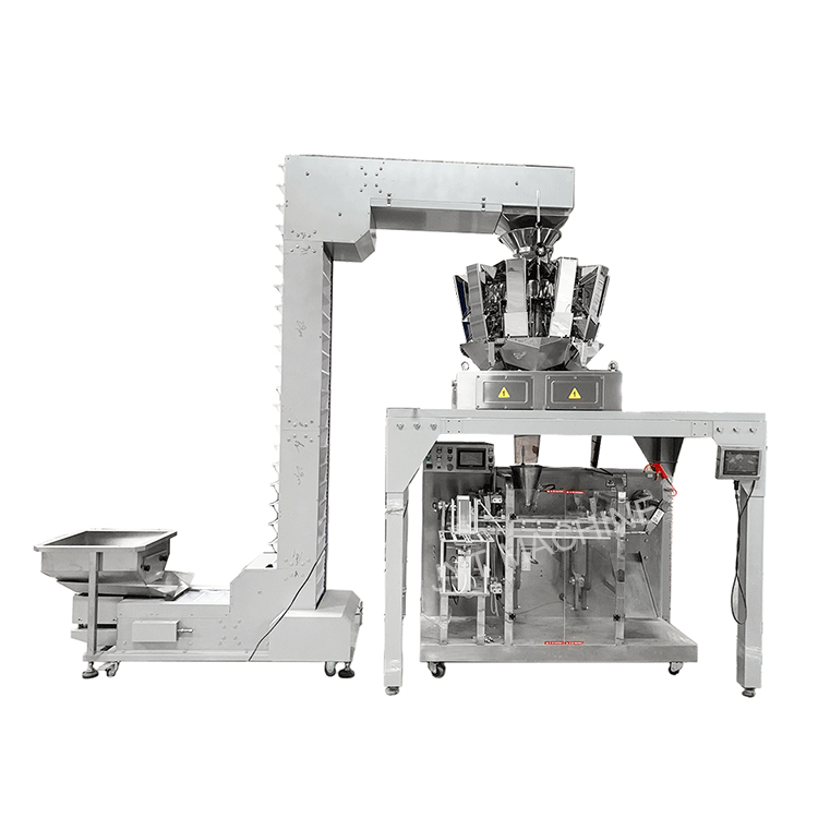 Confezionatrice automatica per noci di arachidi con sacchetto doypack con cerniera