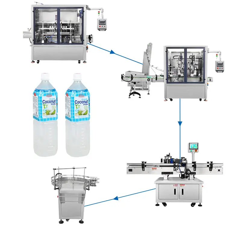 Machine de remplissage de lait automatique liquide mini ligne de machine de remplissage de bouteilles en verre d'eau de noix de coco pure