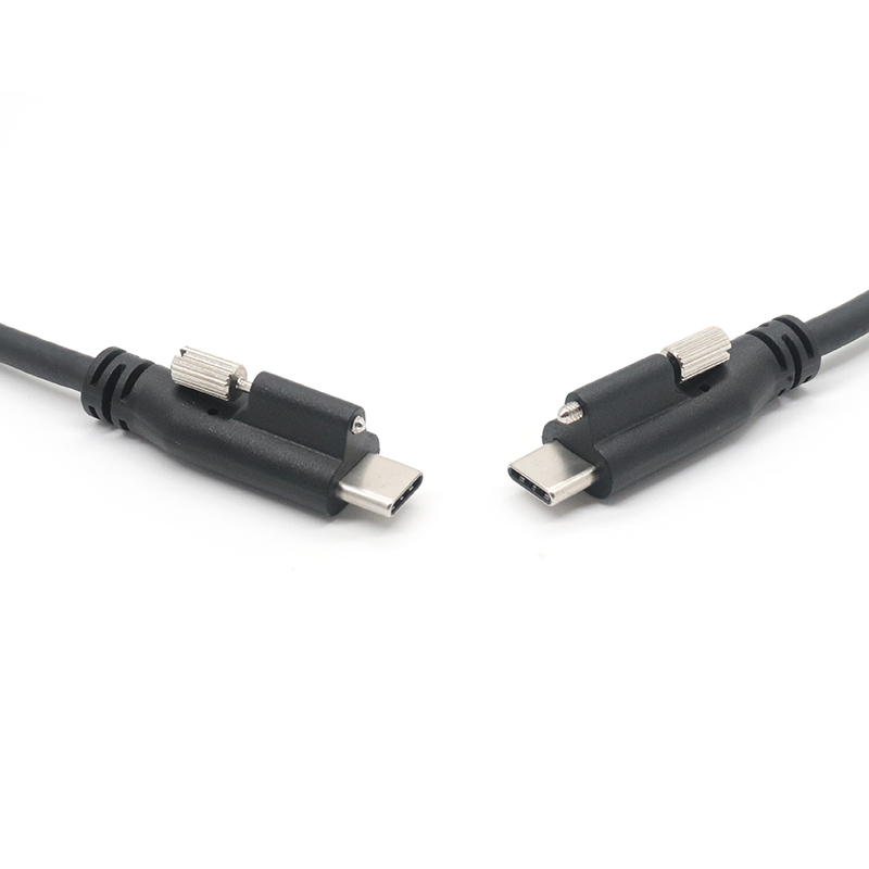 الصين واحد المسمار قفل USB 3.1 نوع C ذكر إلى ذكر كابل مع تصميم لوحة جبل الصانع