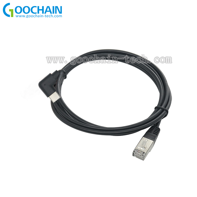 الصين مخصص 90 درجة usb نوع C إلى كابل Ethernet 8P8C الصانع