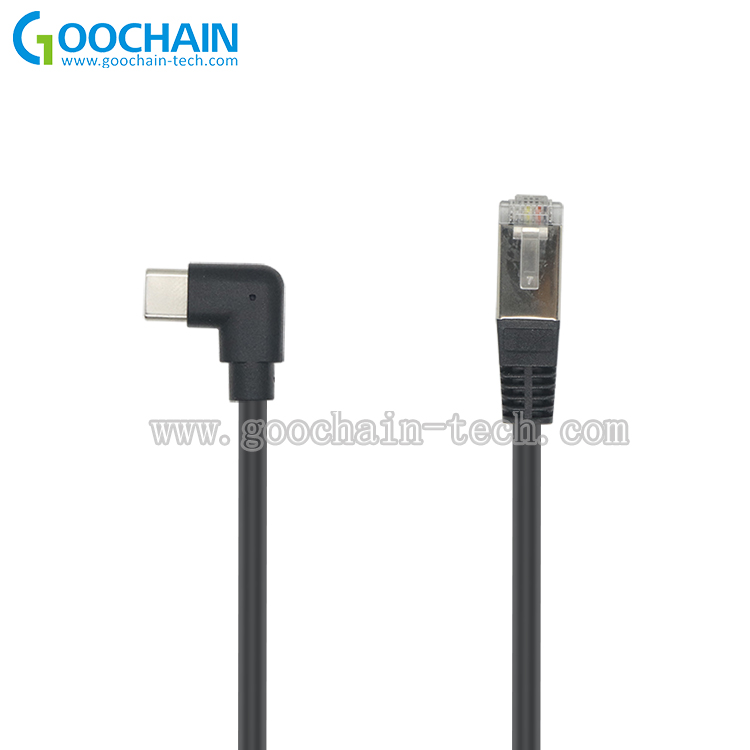 الصين مخصص 90 درجة usb نوع C إلى كابل Ethernet 8P8C الصانع