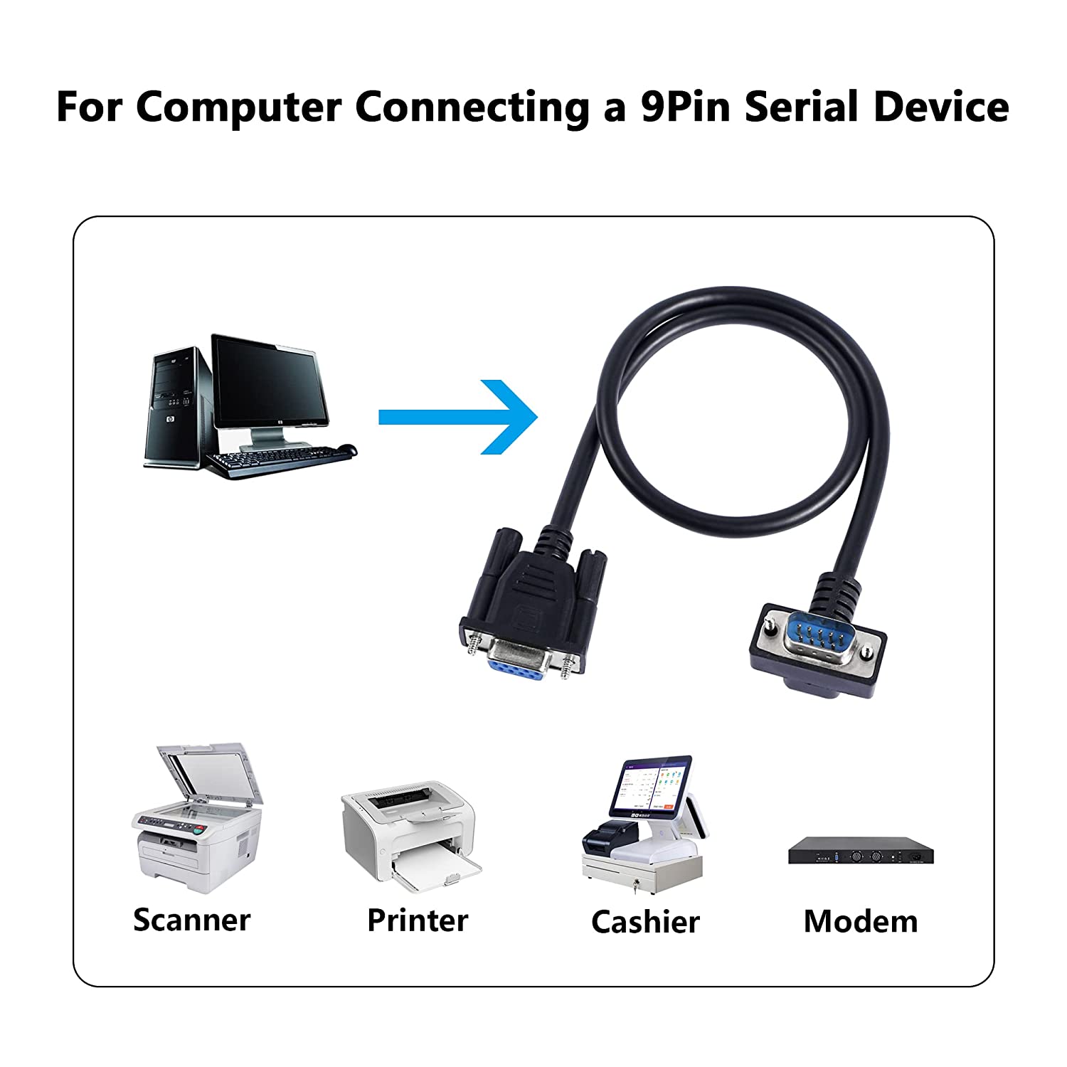 Chine Câble série DB9 RS232 à angle élevé personnalisé, câble adaptateur DB9 mâle à femelle pour la communication de données fabricant