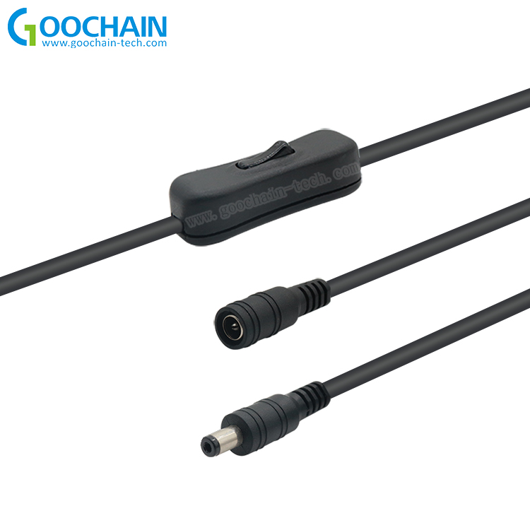 LED Strip Light Inline On/Off Switch Cable DC Jack (5.5x2.1mm) Male to Female Connector,