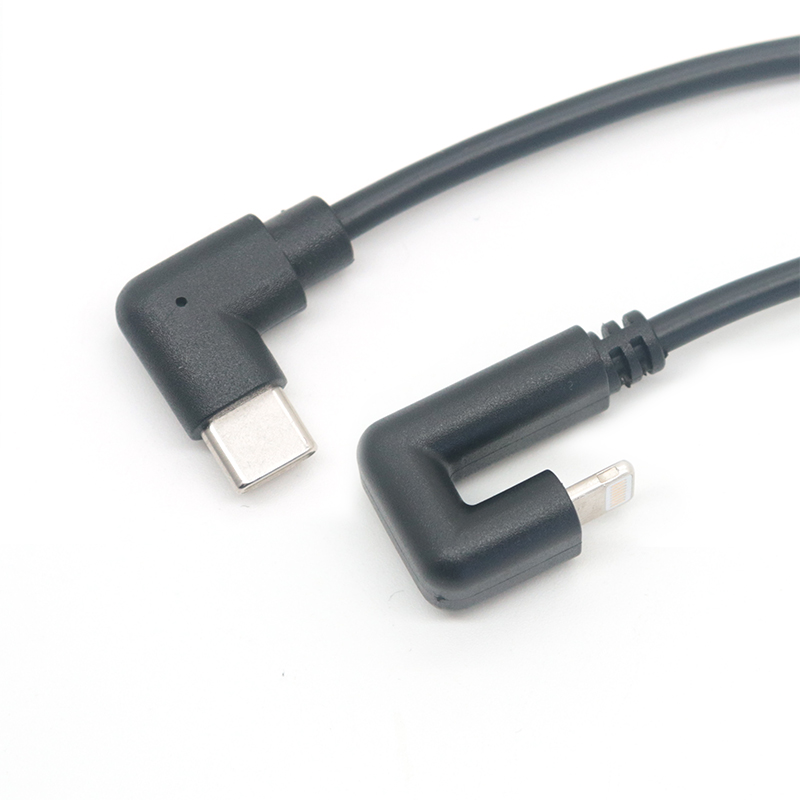 China 180 Degree Right Angle USB type C to Lightning Gaming Cord compatible for iPhone,iPad manufacturer