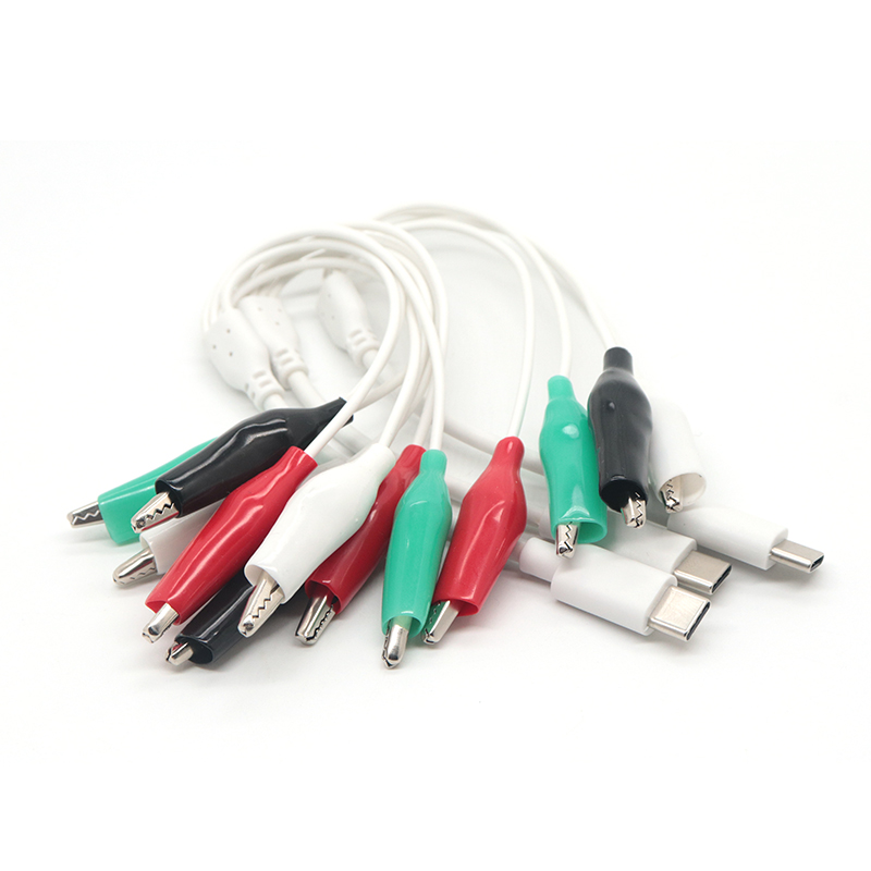 Chine Usb personnalisé de type c à 4 pièces pinces crocodiles cordon de test pince crocodile au câble adaptateur usb c fabricant