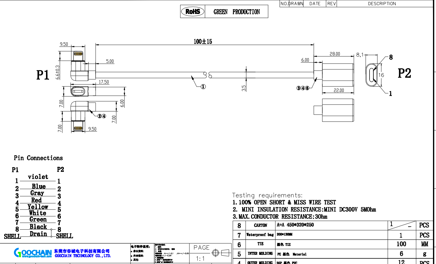 الصين مخصص الإضاءة الزاوية اليمنى 8pin أنثى إلى 90 درجة البرق الذكور تمديد كابل الحبل الصانع