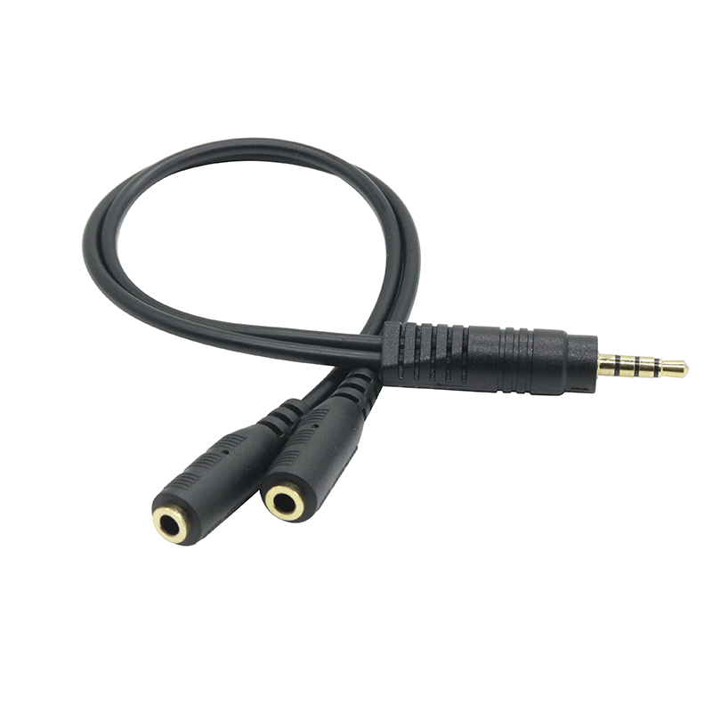 China custom splitter 3.5mm to dual 3.5mm female adapter audio aux cable manufacturer