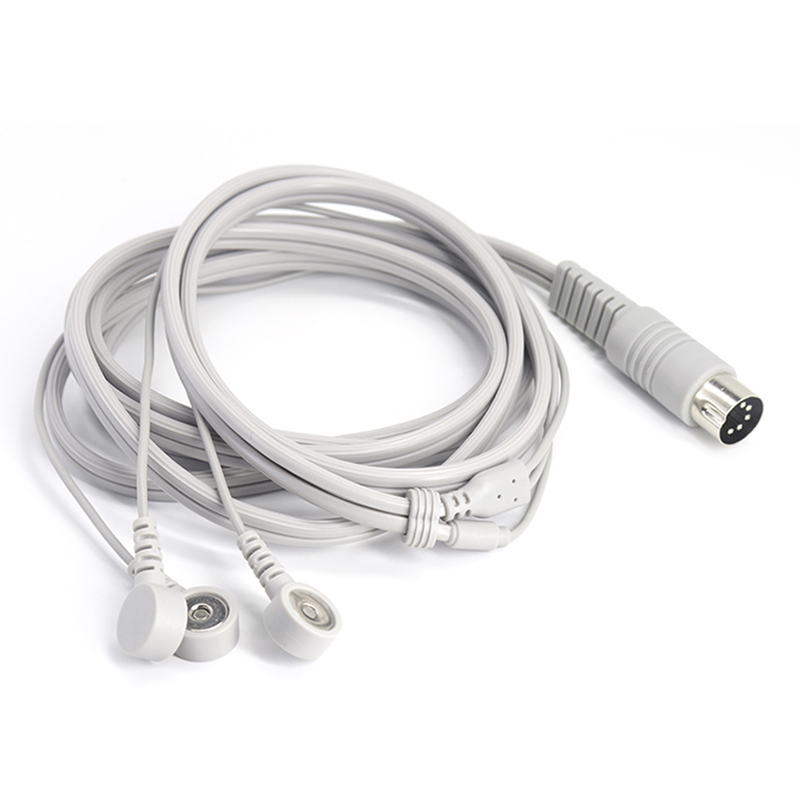 الصين 5pin Din المفاجئة نوع المغناطيسي ECG EMG EKG كابل سلك الرصاص لقناع وجه القطب ومنصات القطب الصانع